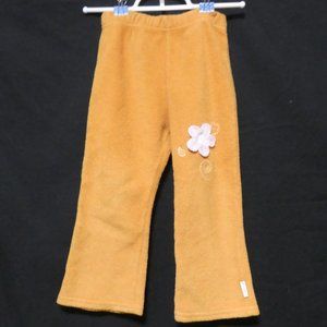 ROOTS GIRL | 3 XL | Orange Fleece Pants with Flower Design On Leg